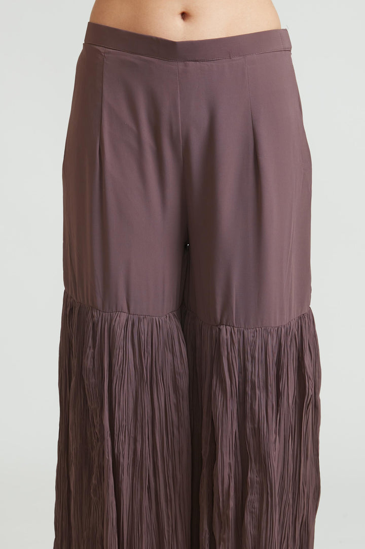 Neerus Purple georgette anarkali suit set - detail view 2