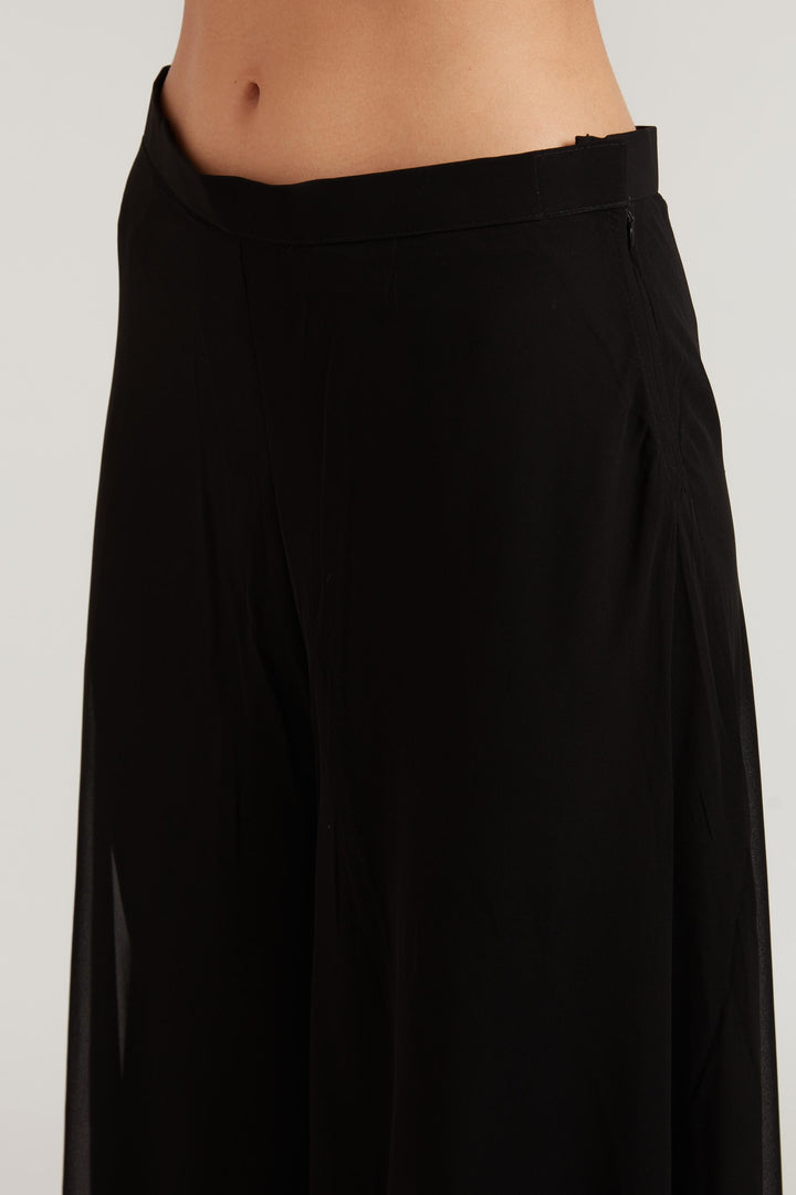 Neerus Black Color Georgette Fabric Suit Set