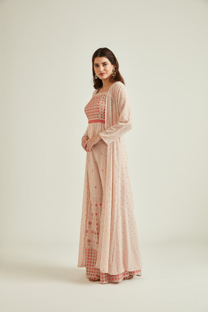 Neerus Onion Colour Georgette Fabric Suit