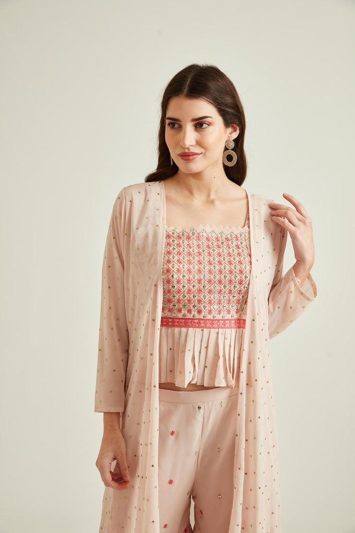 Neerus Onion Colour Georgette Fabric Suit