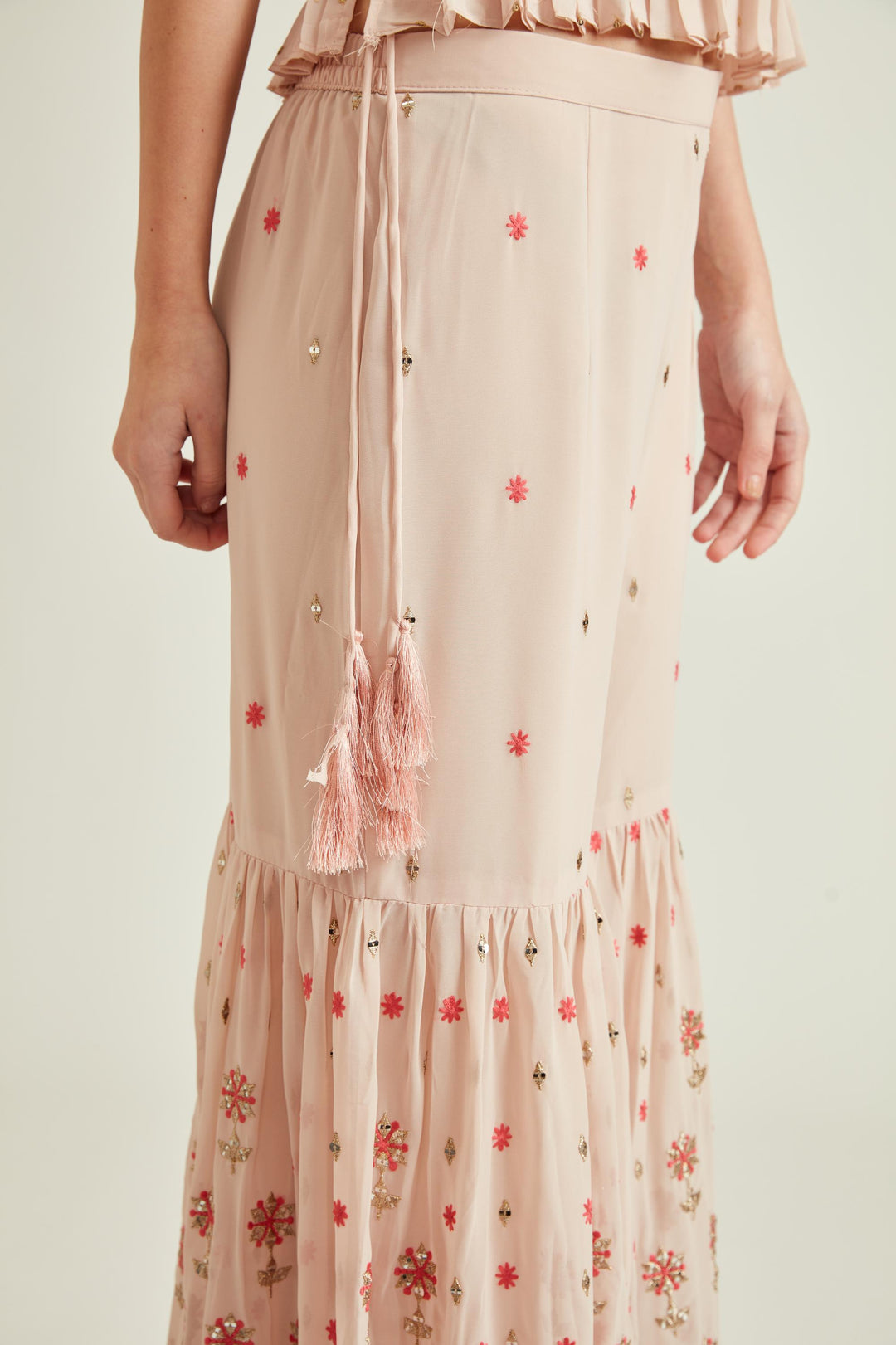 Neerus Onion Colour Georgette Fabric Suit