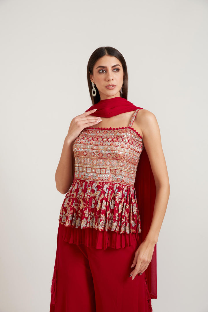 Neerus Rani Color Georgette Fabric Suit Set