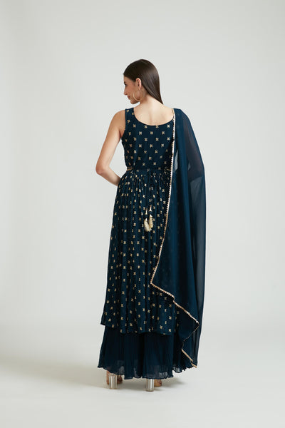 Neeru'S PEACOCK Color GEORGETTE Fabric Plazzo Suit set