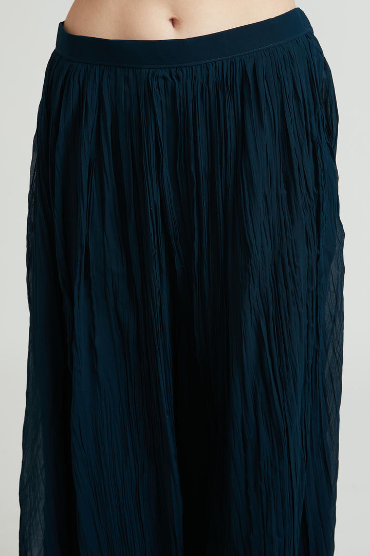 Neerus Peacock Color Georgette Fabric Plazzo Suit Set