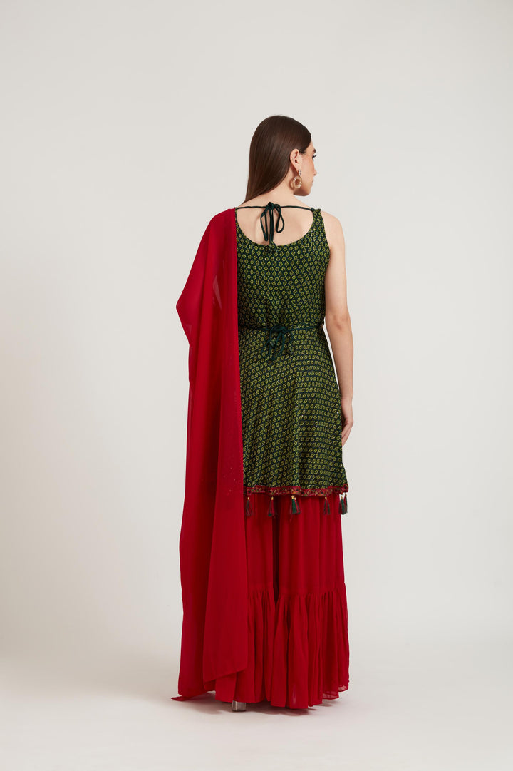 Neerus B Green Color Georgette Fabric Anarkali Suit