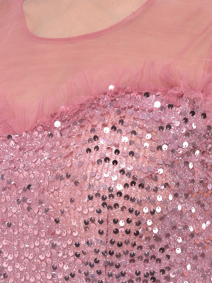 Neerus Onion Colour Nett Fabric Gown