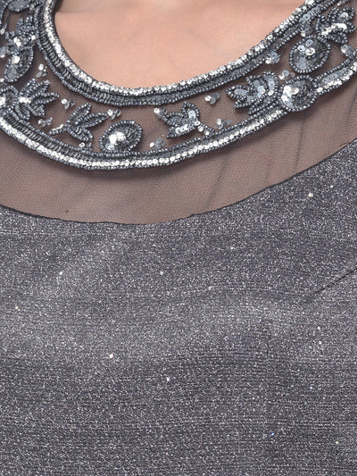 Neeru's Black Colour Lycra Fabric Gown