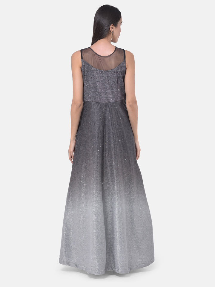 Neerus Black polyester embellished gown - detail view 1