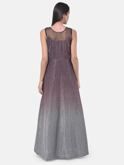 Neeru'S Wine Colour Lycra Fabric Gown