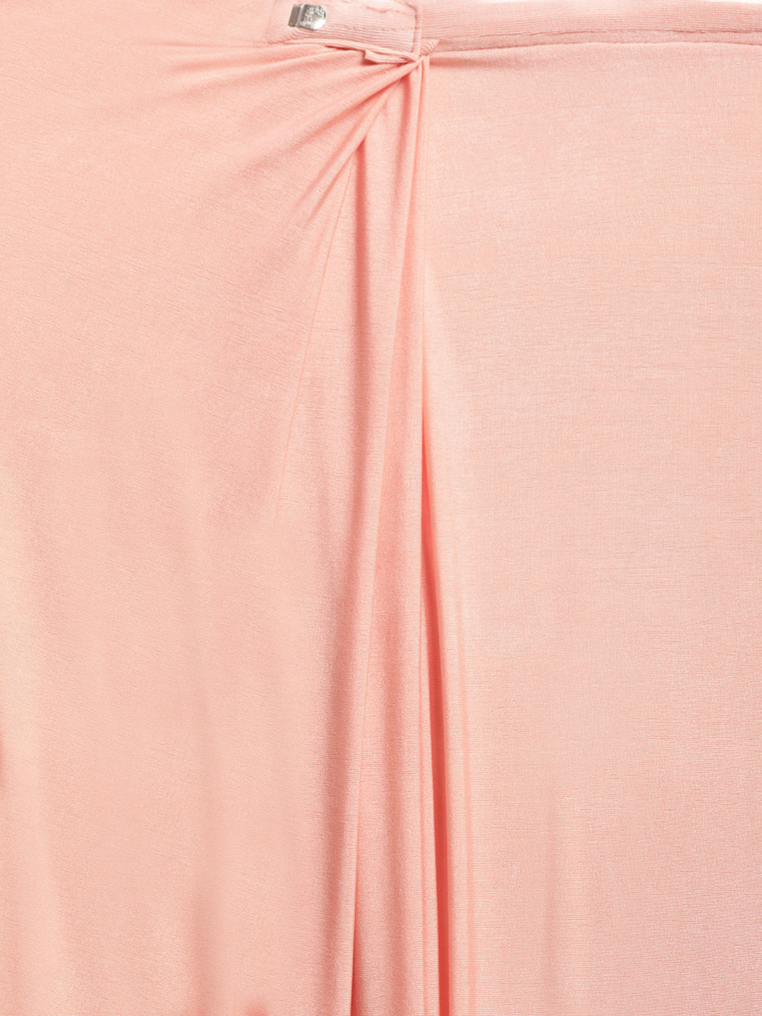Neeru's Peach Solid Ready to Wear Saree With Blouse