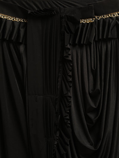 Neeru's Black Solid Ready To Wear Saree With Blouse