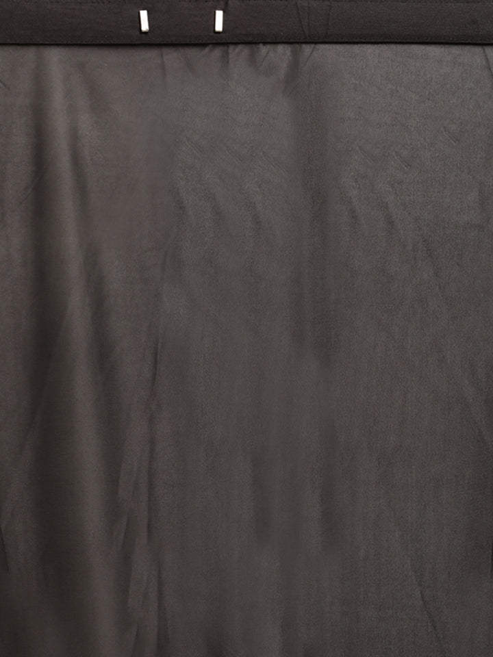 Neerus Black Solid Ready To Wear Saree With Blouse