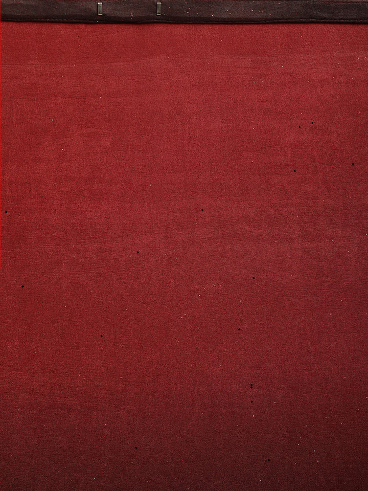 Neerus Red Solid Ready To Wear Saree With Blouse