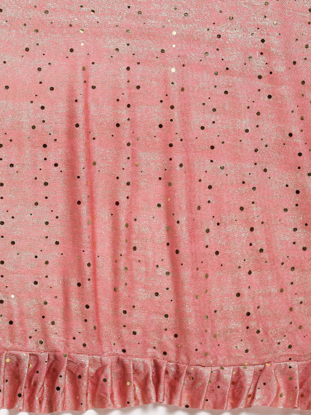 Neerus Peach Color Lycra Fabric Drape Saree