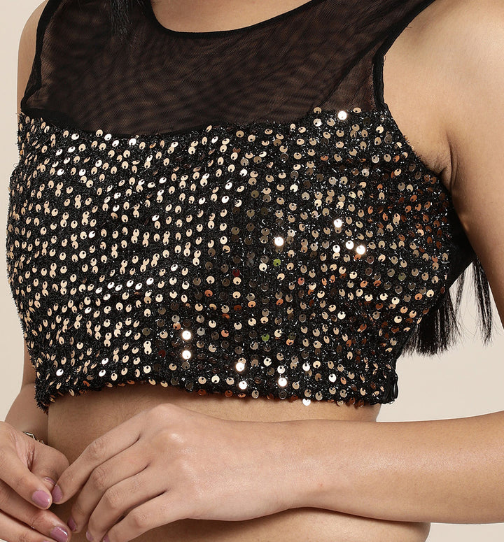 Neerus Peach Color Lycra Fabric Drape Saree