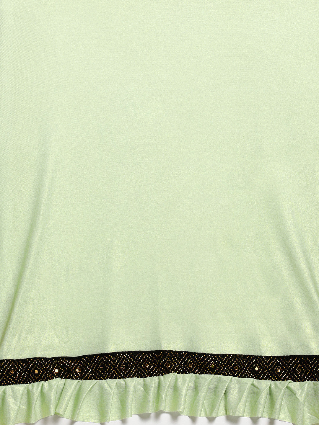 Neeru's Green Solid Ready to Wear Saree With Blouse