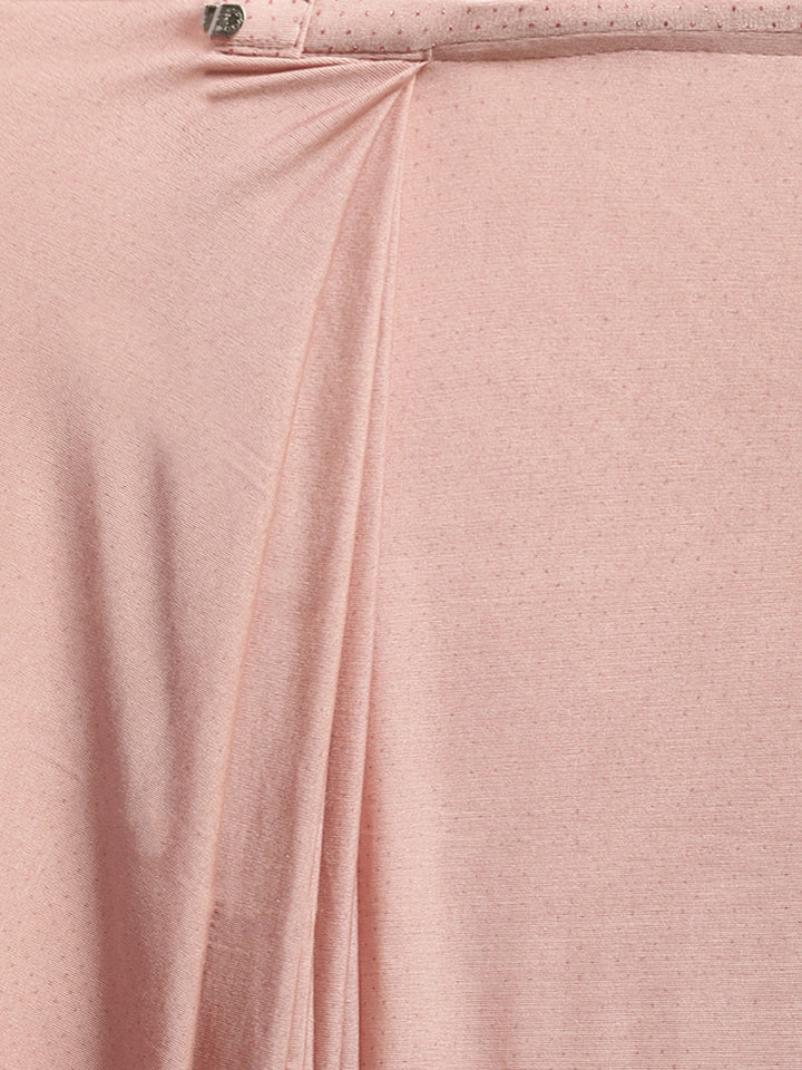 Neerus Peach Embellished Ready To Wear Saree With Blouse