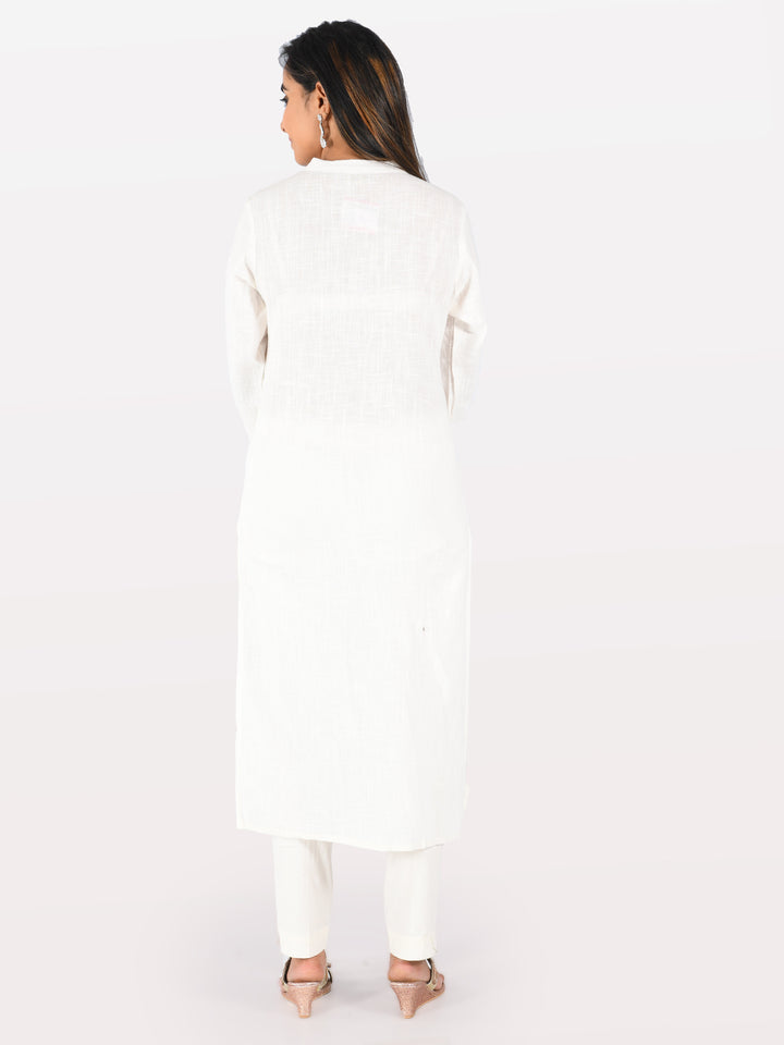 Neerus Pink rayon solid kurti - back view