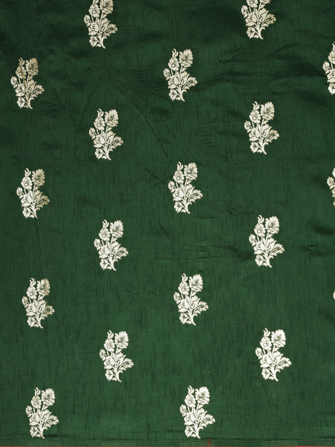 Neerus Green Banarasi woven saree - side view