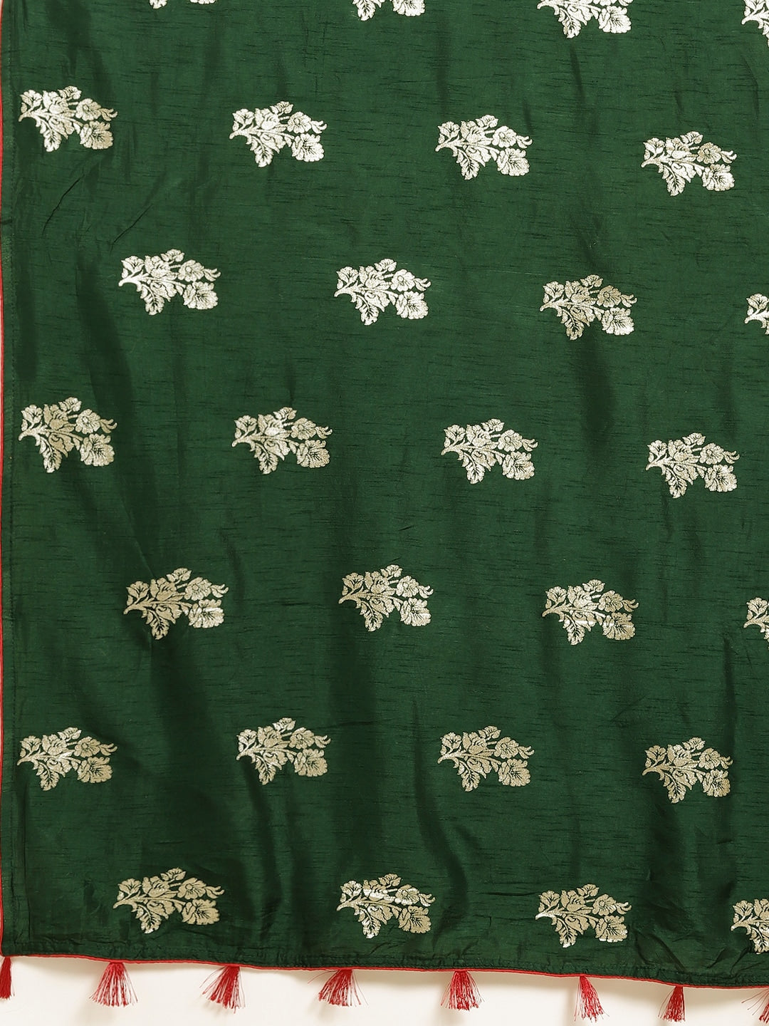 Neerus Green Banarasi woven saree - detail view 1