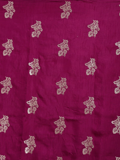 Neeru's wine color, banaras fabric saree