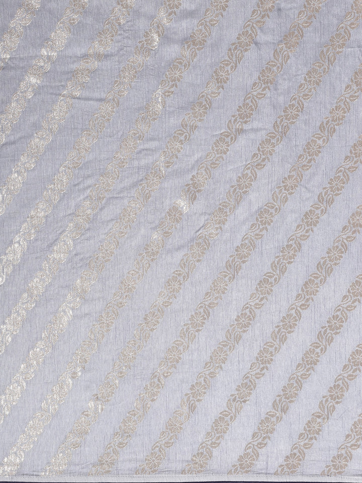 Neerus Blue Banarasi woven saree - side view