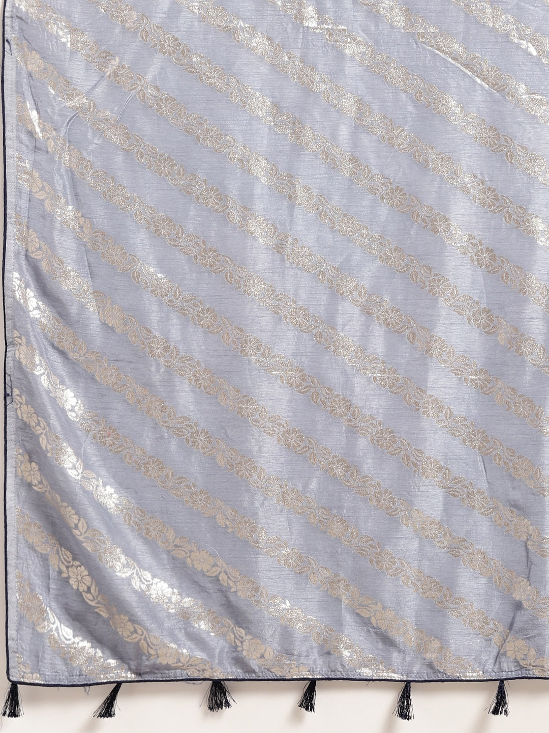 Neerus Blue Banarasi woven saree - detail view 1