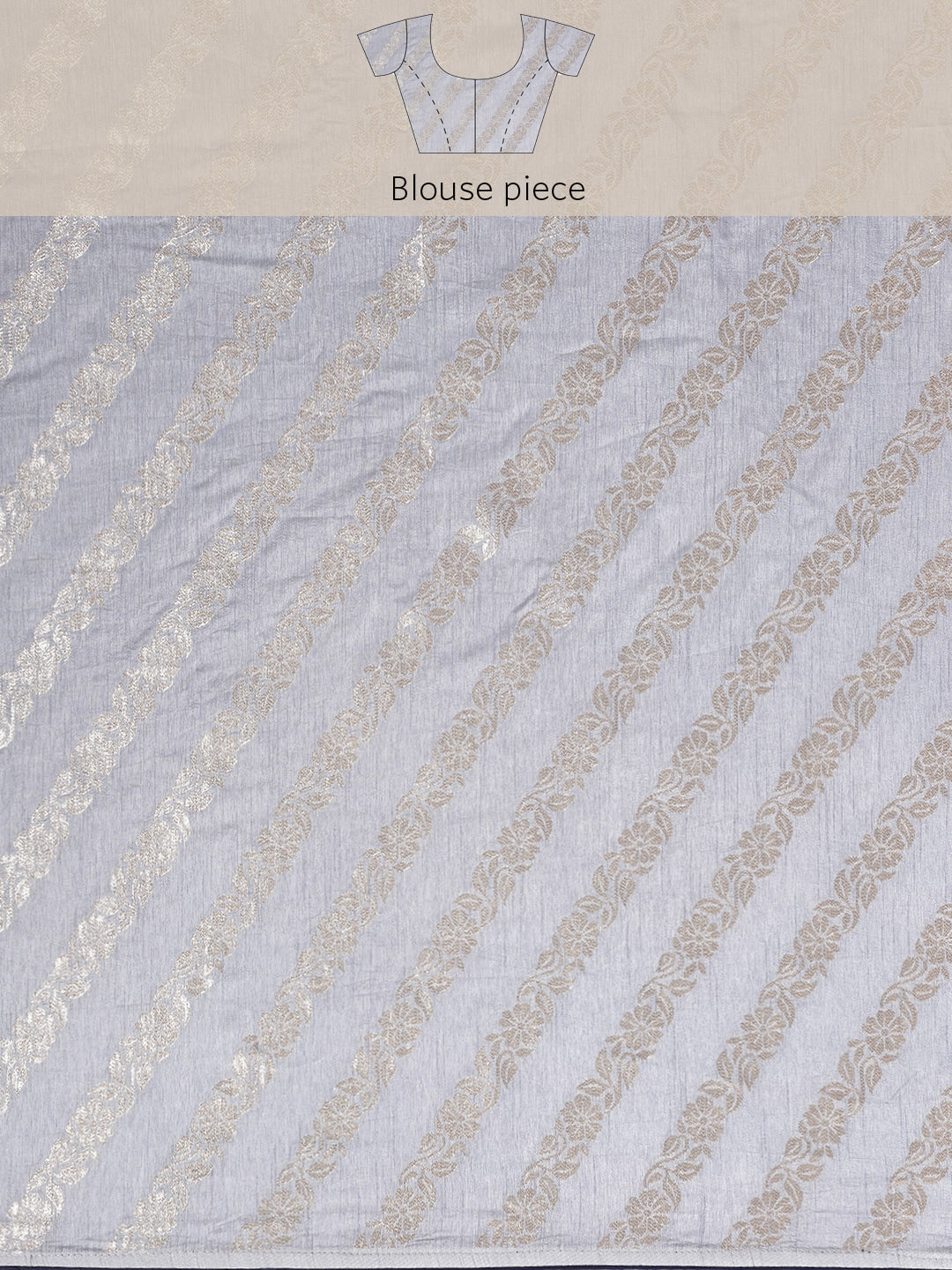 Neerus Blue Banarasi woven saree - detail view 3