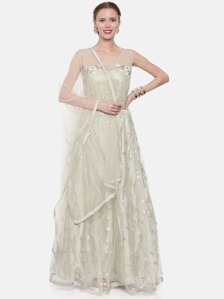 Neerus Grey Embellished Lehenga Set