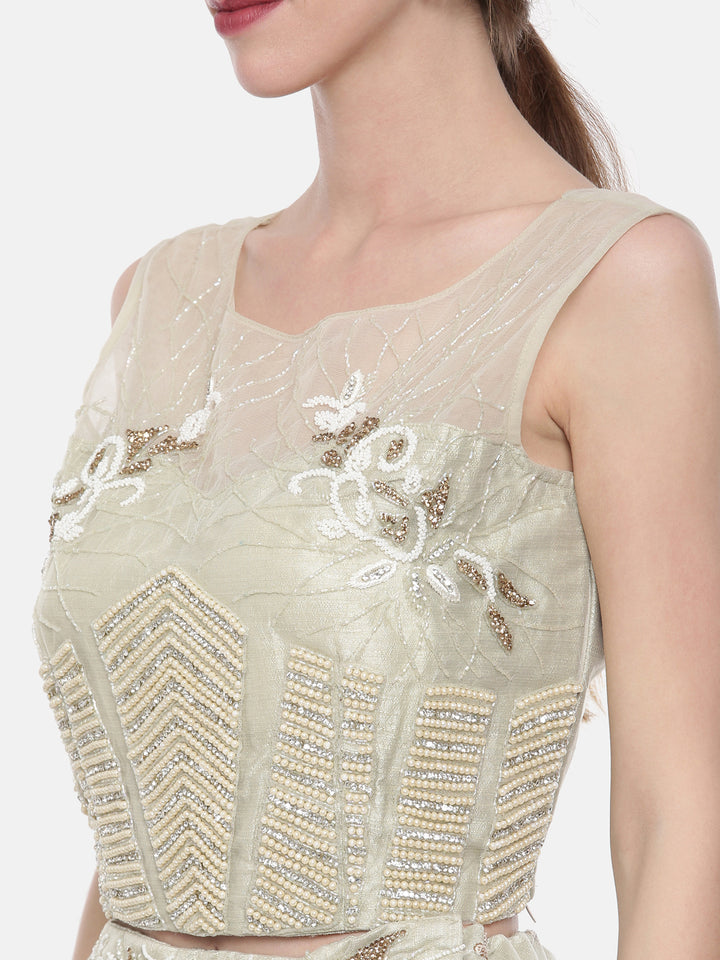 Neerus Grey Embellished Lehenga Set