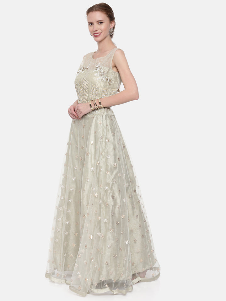 Neerus Grey Embellished Lehenga Set