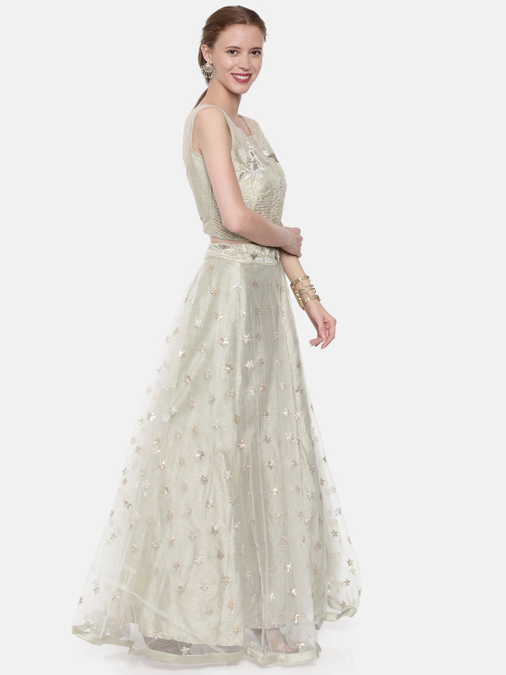 Neerus Grey Embellished Lehenga Set