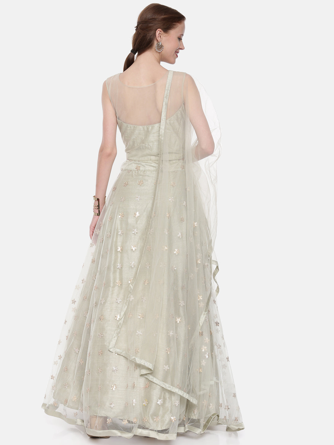 Neerus Grey Embellished Lehenga Set