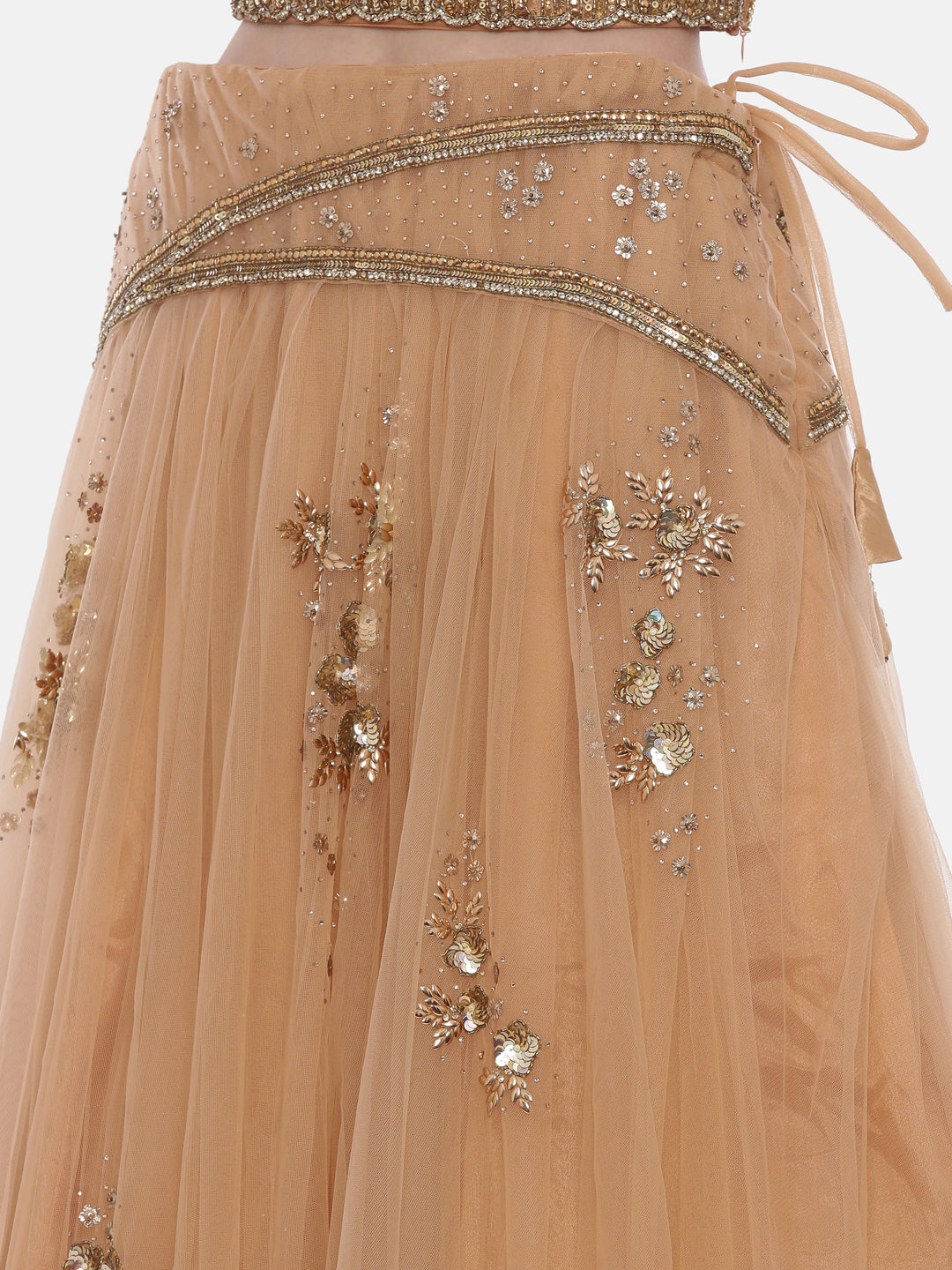 Neerus Orange Embellished Lehenga Set