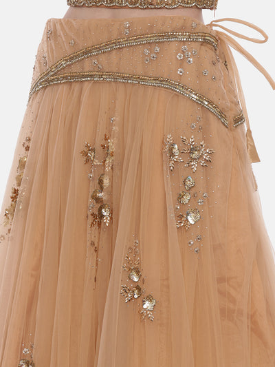 Neeru'S Orange Embellished Lehenga Set