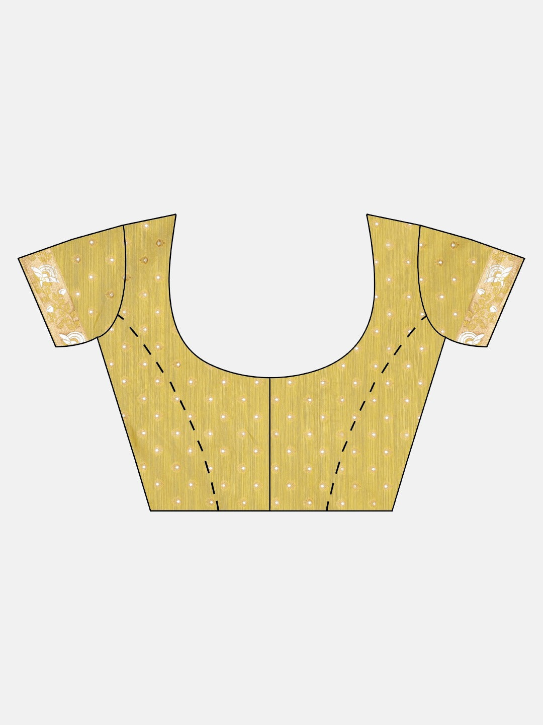 Neerus Yellow Banarasi printed saree - detail view 2