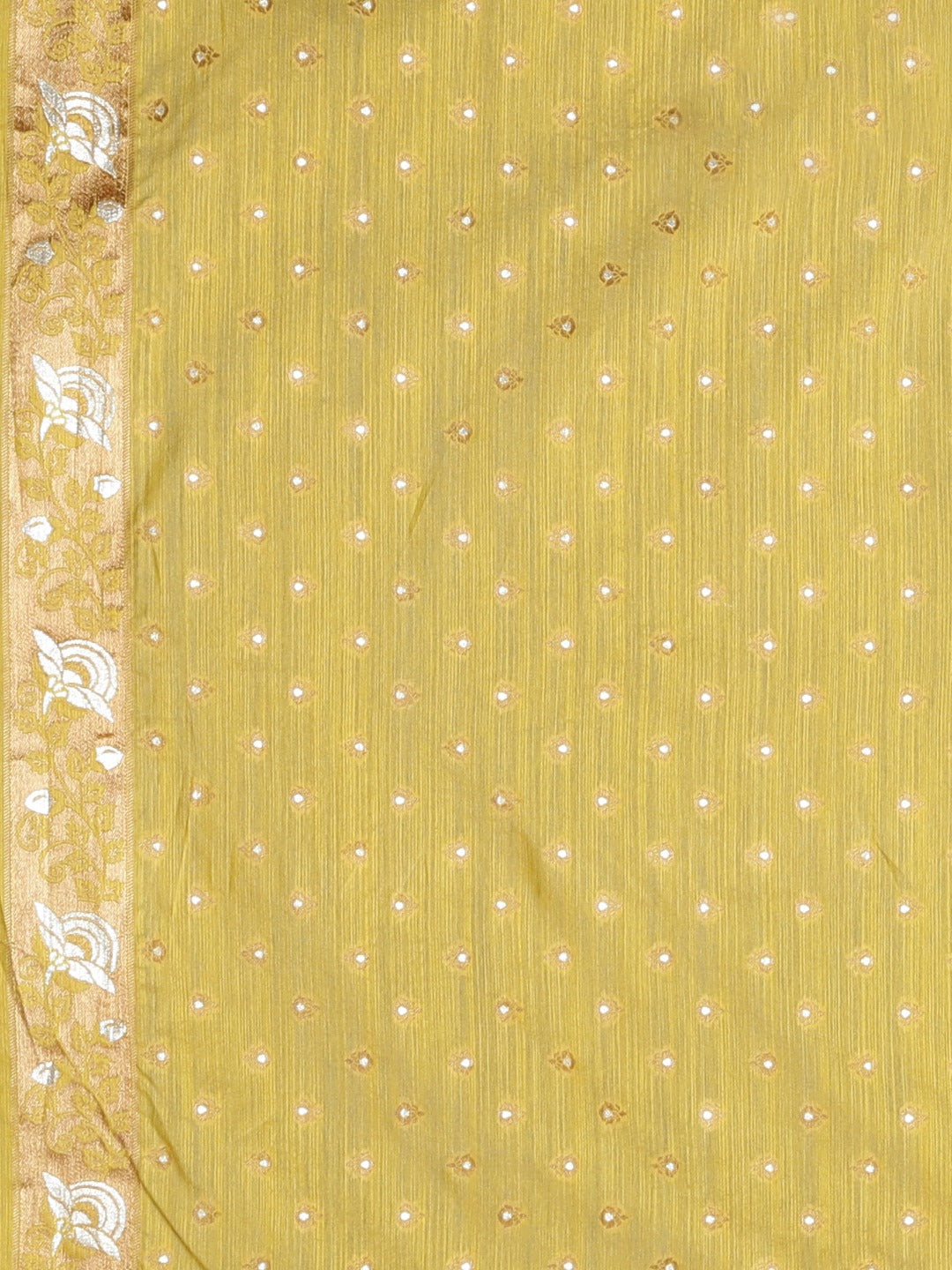 Neerus Mustard Yellow  Golden Silk Cotton Printed Saree