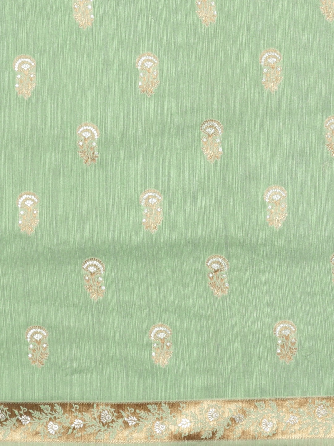 Neeru's Green Color Banaras Fabric Saree