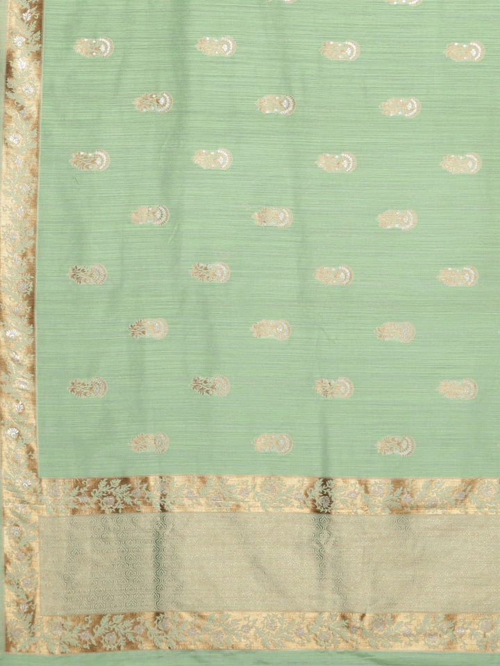 Neerus Green Color Banaras Fabric Saree
