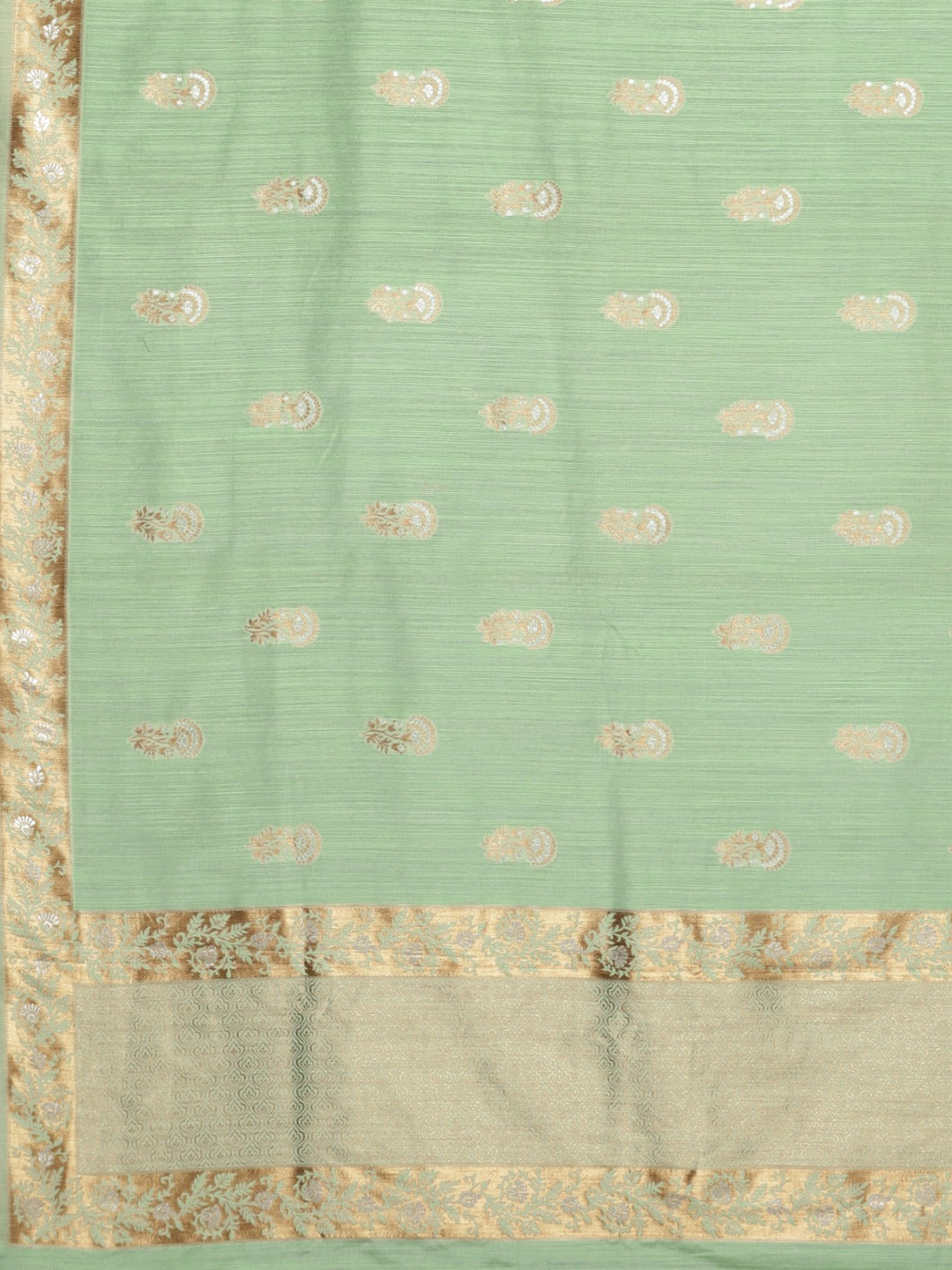 Neeru's Green Color Banaras Fabric Saree