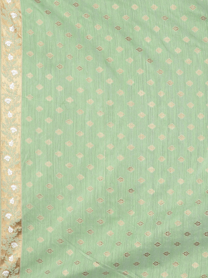 Neerus Green Color Banaras Fabric Saree