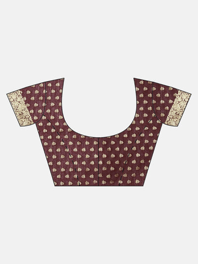 Neeru's Maroon Color Banaras Fabric Saree