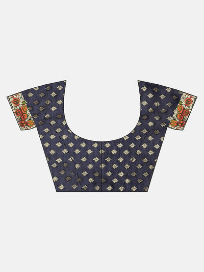 Neeru'S Navy Blue Color, Banaras Fabric Saree
