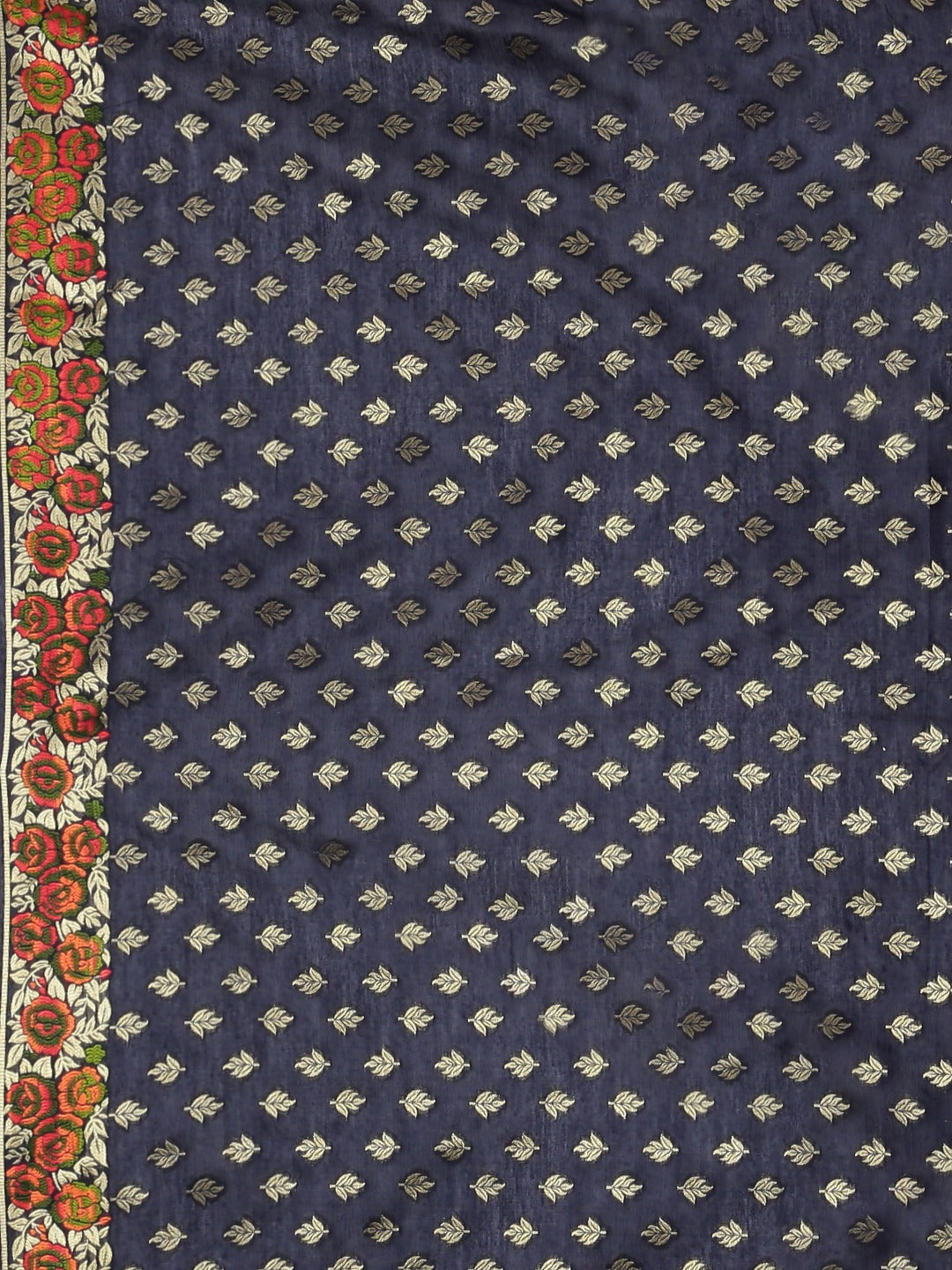 Neeru'S Navy Blue Color, Banaras Fabric Saree