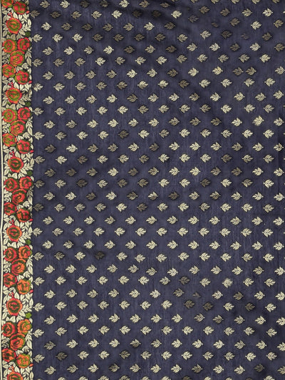 Neeru'S Navy Blue Color, Banaras Fabric Saree