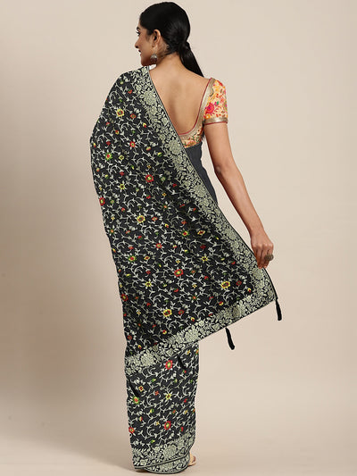 Neeru'S Black Color, Banaras Fabric Saree