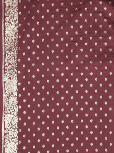 Neeru'S Maroon Color, Banaras Fabric Saree