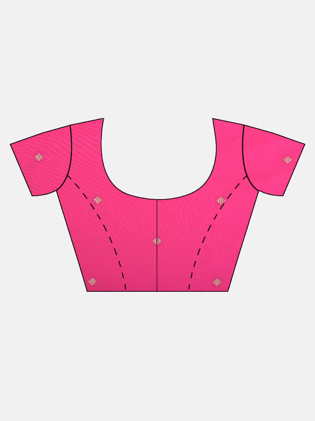 Neerus Pink printed saree with blouse piece - detail view 1