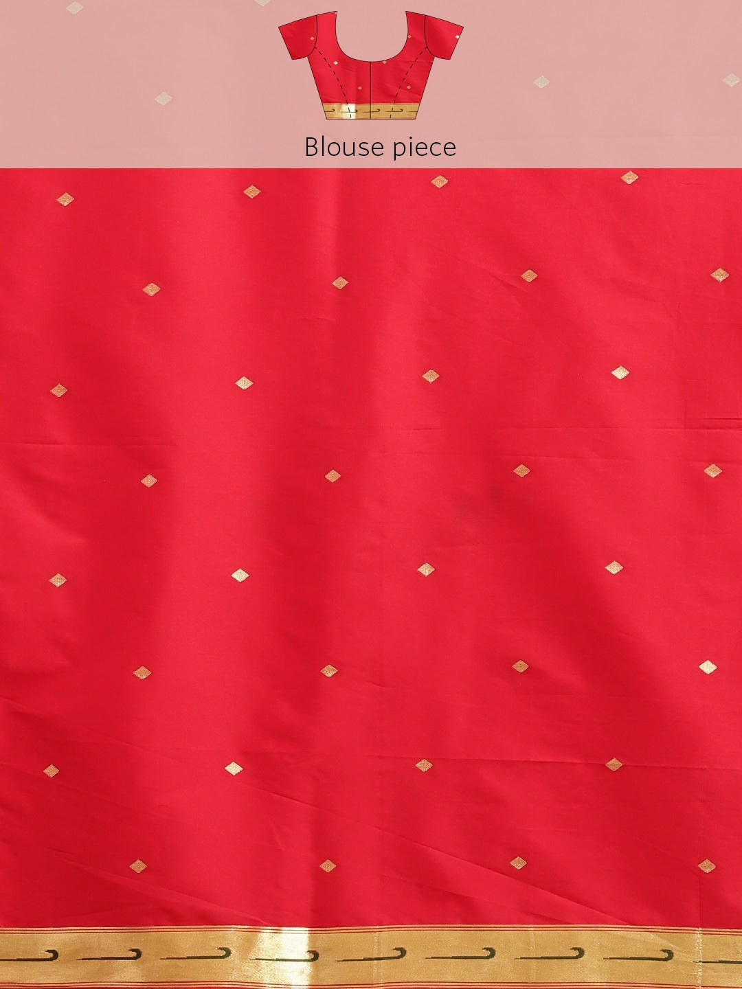Neerus Red Banarasi woven saree - detail view 3