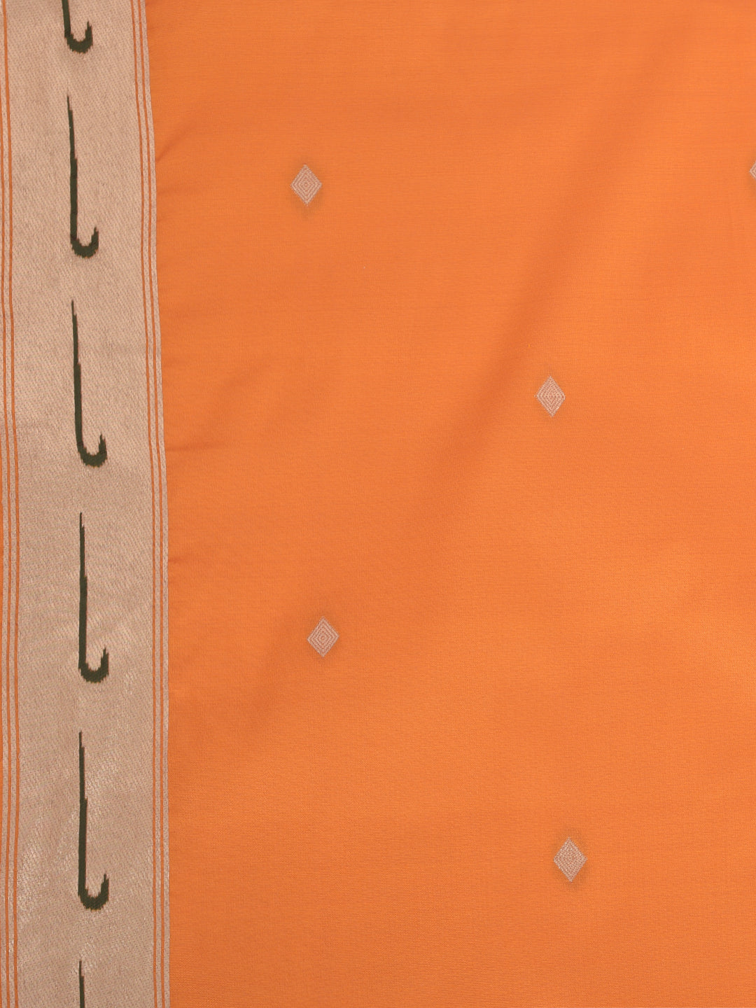 Neerus Orange georgette printed saree with blouse - side view